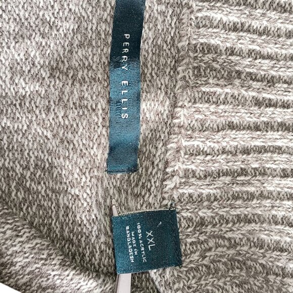 Perry Ellis Men's 2X Gray Quarter Zip Quiet Luxury Winter Essentials Classic - Picture 4 of 7